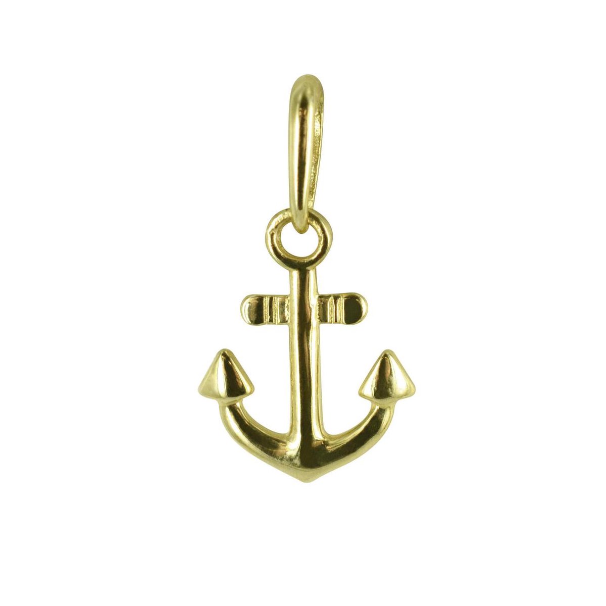 New Bling 9NBSAM-G190112 Gouden Hangertje - Dames - Anker - 11 x 8 mm - 14 Karaat - Bedel - Goud