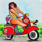 Poster - 50 x 50 cm - Scooter Lady