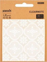Stick'n clear note - memoblok - transparant - mandala patroon - 73x73mm - 30 memoblaadjes