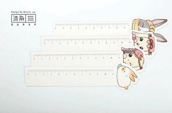 Signets et Règles Lapins | Marque-page | Règle | Signets mignons de lapin mignon | Règle de 11 cm | 30 Signets différents | 30 Règles différentes