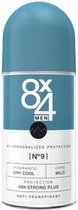 8x4 Men's Roll-on Deodorant No. 9 Dry Cool 50 Ml, Men's Deodorant With