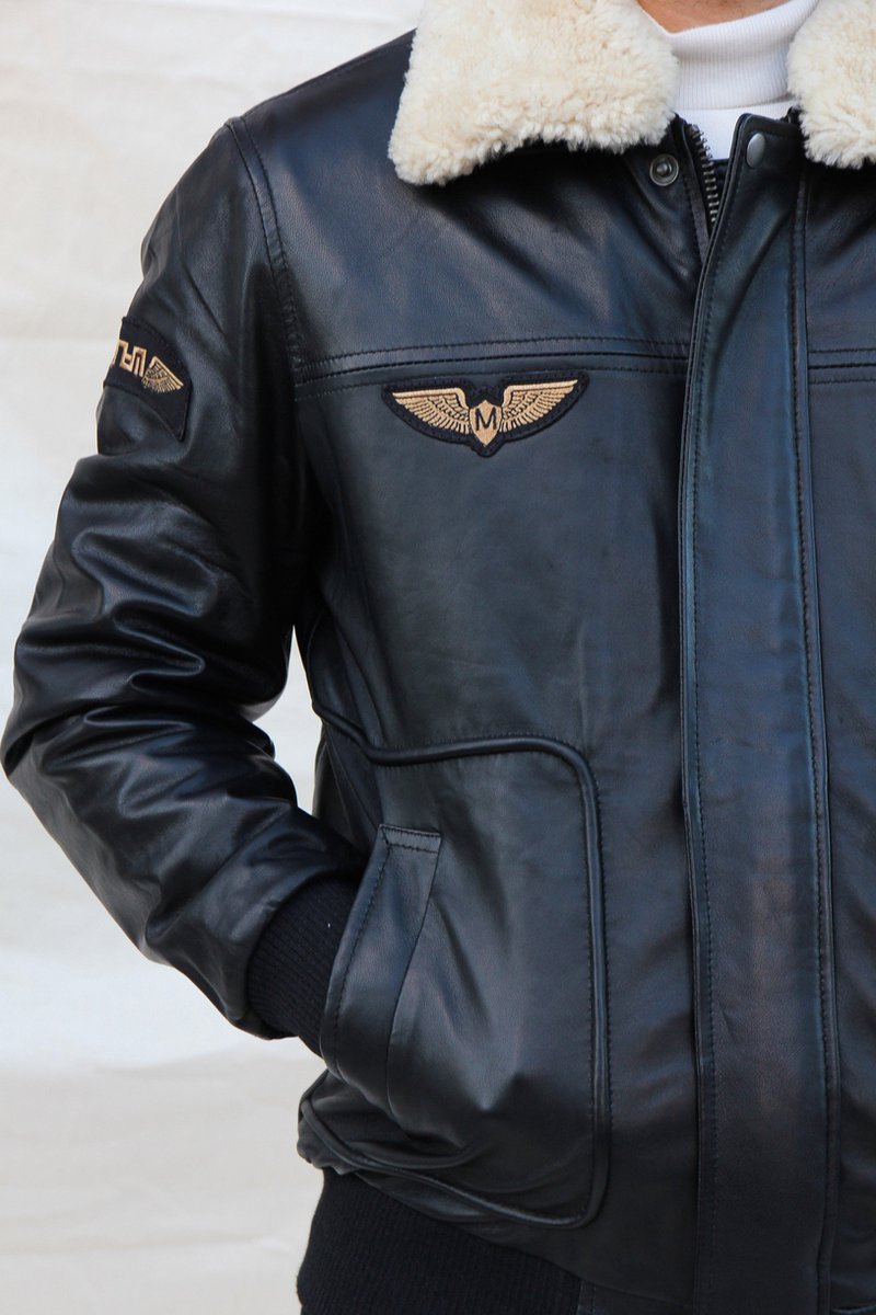 SKFK Pilotenjas zwart zakelijke stijl Mode Jassen Pilotenjassen 