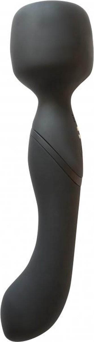 Goedkoopste Wand Vibrator Massager - Warmtefunctie - 10 vibratiestanden - 2 motors - USB oplaadbaar - Waterdicht IPX7 - Milieuvriendelijk 100 Silicone - Lola Games Wand - Zwart