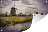 Tuindecoratie Molen - Nederland - Water - 60x40 cm - Tuinposter - Tuindoek - Buitenposter