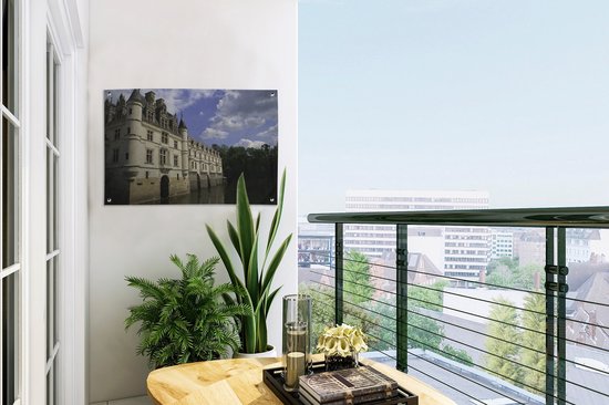 Nuages au-dessus du Kasteel de Chenonceau Poster Jardin 60x40 cm - petit - Toile de jardin / Toile d'extérieur / Peintures d'extérieur (décoration de jardin)