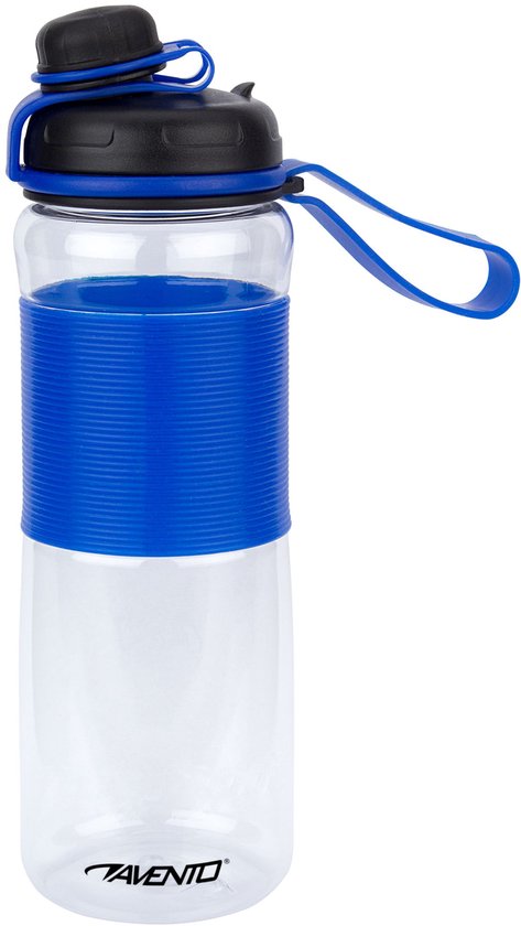 Avento Drinkfles Twisted - 0.6 Liter - Kobalt/Zwart/Transparant - 0,60 L