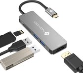 NOVOO USB C-hub / 5 in 1 / HDMI 4K@30Hz / USB 3.1, 1 SD en 1 microSD-kaartlezer / voor MacBook Pro 2015/2016/2017, MacBook 12 inch, Chromebook en meer Type-C-apparaten