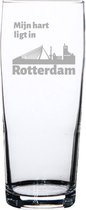 Gegraveerde Bierfluitje 18 cl Rotterdam