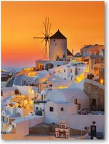 Oia bij zonsondergang, Santorini Griekenland - 30x40 Forex Staand - Besteposter