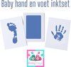 foto van Baby Yaya inktset - Baby - voetafdruk - handafdruk - jongen - kraamcadeau - babyshower - baby geschenkset - blauw