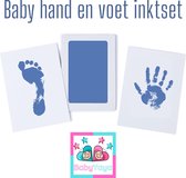 Baby Yaya inktset - Baby - voetafdruk - handafdruk - jongen - kraamcadeau - babyshower - baby geschenkset - blauw