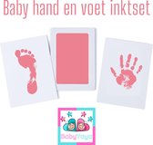 Baby Yaya inktset - Baby - voetafdruk - handafdruk - meisje - kraamcadeau - babyshower - baby geschenkset - roze