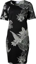 Dames milano jurk km zwart/off white - kort | Maat 3XL (valt als 2XL)