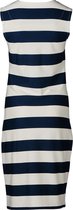 Dames milano jurk zm marine/off white - lang | Maat M (valt als S)