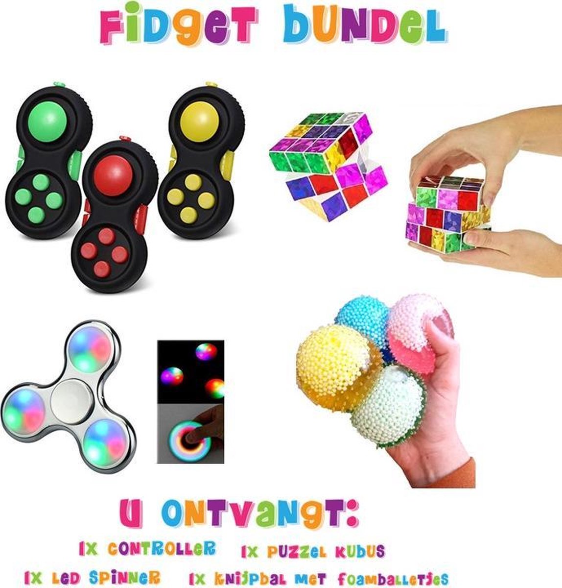 Fidget Toys pakket onder de 20 euro 4 verschillende Fidgets