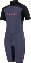 Prolimit Grommet Shorty  Wetsuit - Maat 152  - Unisex - Donker blauw/Zwart/Rood