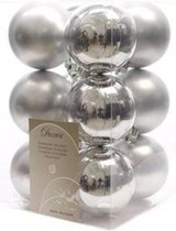 Kerstballetjes 12 Delig - Zilver - Kunststof - Ø 3 cm