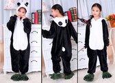 KIMU Onesie panda pak kind kung fu panda zwart wit - maat 110-116 - pandapakje jumpsuit pyjama