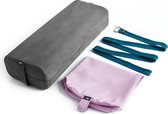 Yoga Bolster met 2 Kleuren Hoezen & Yogariem - Met Extra Machinewasbare Hoes - Duurzame Bolster met Handvat - Yoga