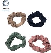 Mini Haarwokkel Scrunchies - 4 Stuks - 4 Kleuren - Scrunchie Haarelastiek - Strakke Haar Elastiek - Wokkel Scrunchie - Haaraccessoires - Dames Meisjes - Haarsieraad