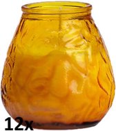 12 stuks low boys amber glazen terras- tuinkaarsen 100/100 (70 uur)