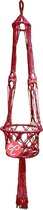 Lavandoux - Macramé Plantenhanger - Ø20 cm - Katoen - Rood