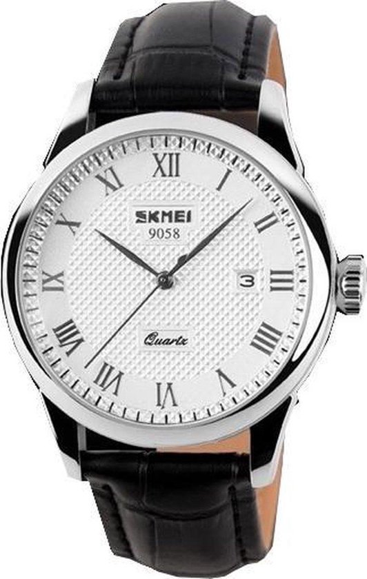 Klassiek Heren Horloge – Zwart Leren band - met mooie Giftbox | bol.com