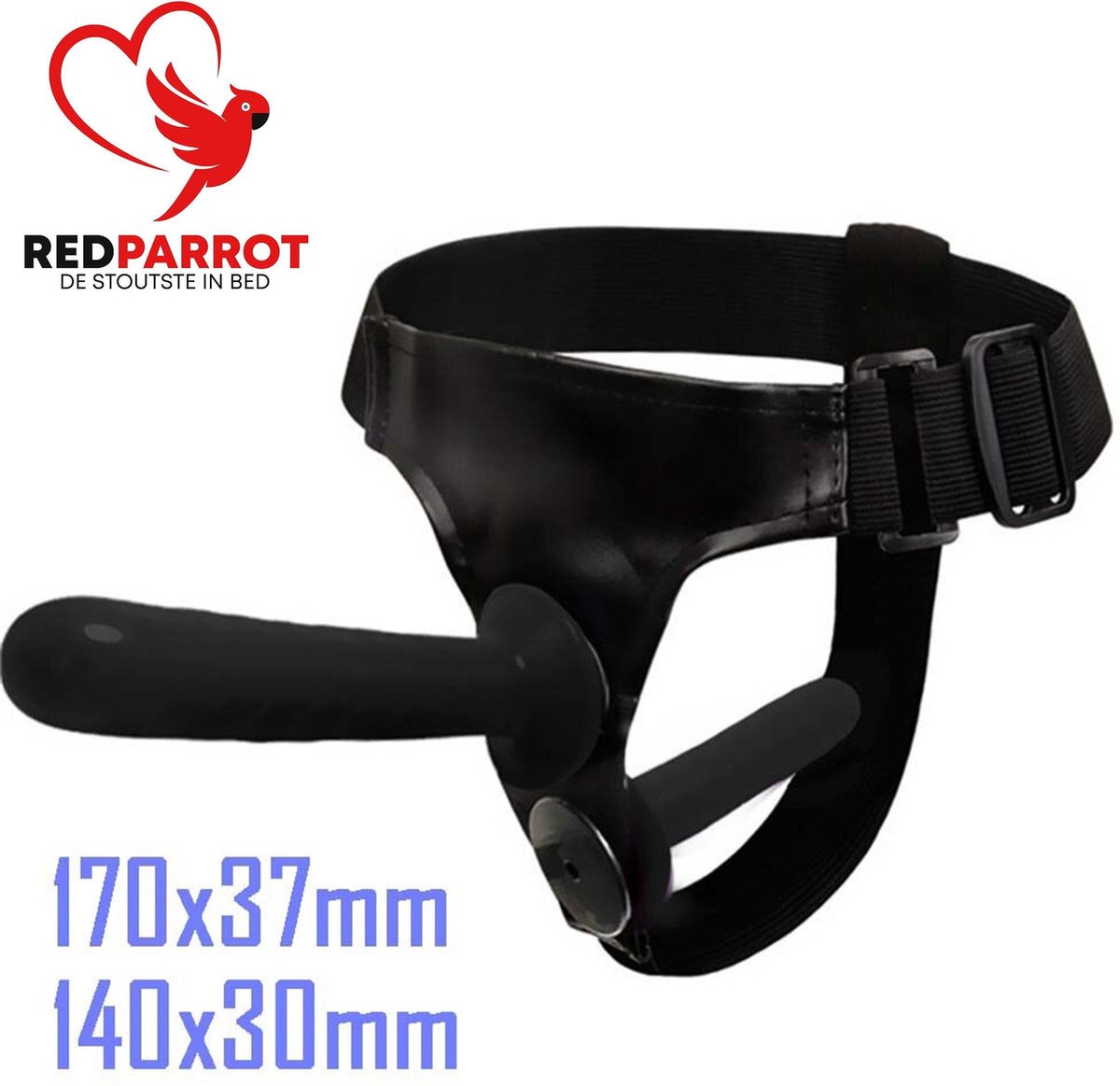 Goedkoopste Strap on PRO Double | Voorbind dildo | Zwart | Leder | Dubbele penetratie | Luxe uitvoering | Hoge kwaliteit