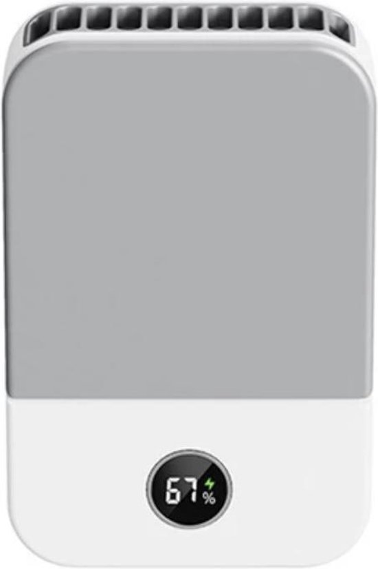 Draagbare Mini USB-nekventilator – Handsfree Oplaadbaar – 3 Standen + LED – 2000 MAh – Voor Buiten, Kantoor En Reizen – Zwart