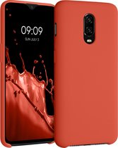 kwmobile telefoonhoesje voor OnePlus 6T - Hoesje met siliconen coating - Smartphone case in mandarijn oranje