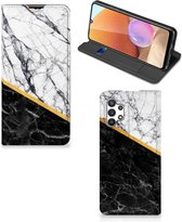 GSM Hoesje Geschikt voor Samsung Galaxy A32 5G Enterprise Editie | Geschikt voor Samsung A32 4G Mobiel Case Marble White Black