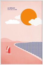 JUNIQE - Poster in kunststof lijst La Baule -20x30 /Rood & Roze