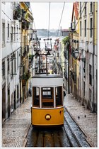 JUNIQE - Poster in kunststof lijst Yellow Tram -20x30 /Geel