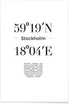 JUNIQE - Poster Stockholm -13x18 /Wit & Zwart