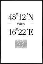 JUNIQE - Poster in kunststof lijst Wien -30x45 /Wit & Zwart