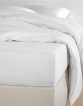 Luxury Bedding - hoeslaken- jersey- stretch-Lits-Jumeaux- 190x220+40cm- geschikt voor boxspring- wit