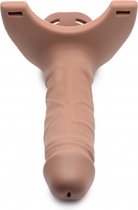 SM Hollow Silicone Dildo Strap-On - Beige