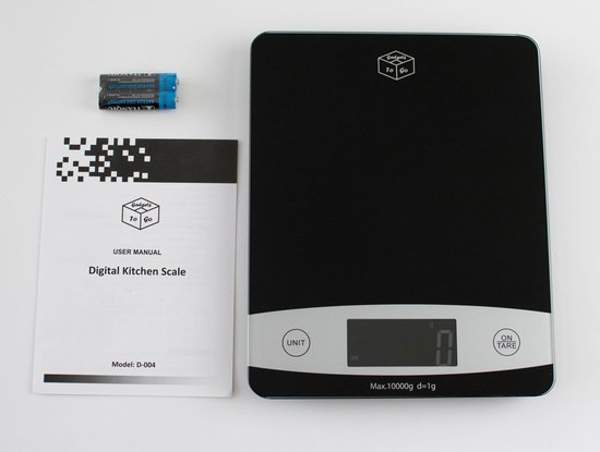 GadgetsToGo D-004 - Digitale Precisie Keukenweegschaal - Gehard Glas - Tot 10 kg (10000 gram) - Inclusief Batterijen (2x AAA) - LCD Display - GadgetsToGo