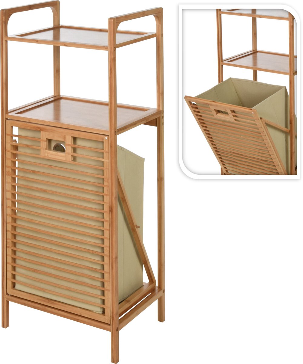 Relaxwonen - Badkamer rek - Bamboe - met wasmand - uniek en handig