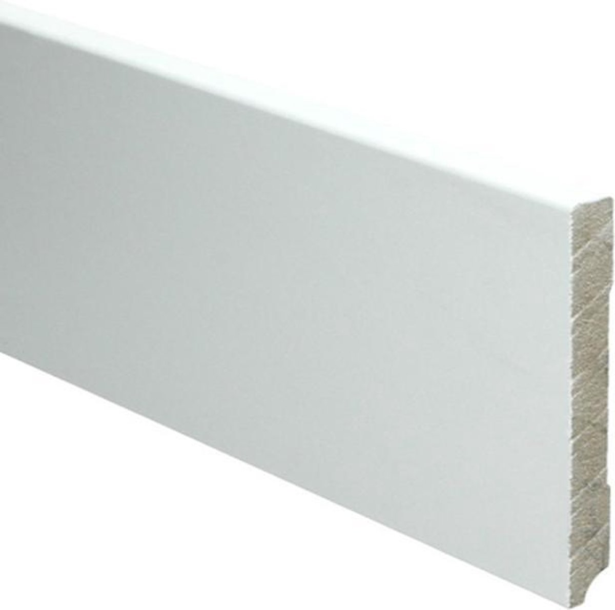 Hoge plinten - MDF - Moderne plint 120x18 mm - Wit - Voorgelakt - RAL 9016 - Per 5 stuks 2,4m