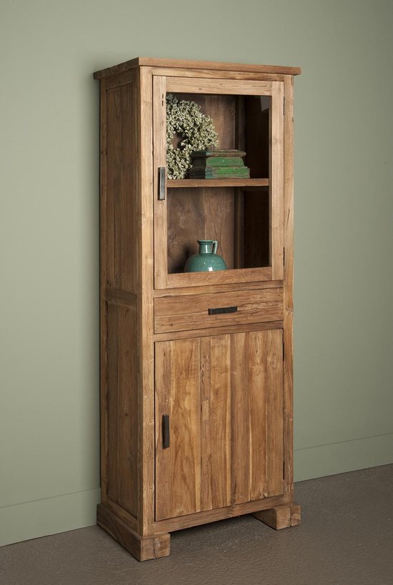 Tower Living vitrinekast Lorenzo 75x40x190 cm oud teak