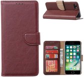 iPhone 7 / 8 / SE 2020 Hoesje - Bordeaux - Boekhoesje - Hoesje - Pasjes - Wallet - Bookcase - boekhoes - Boekje - Flipcase - Telefoonhoesje