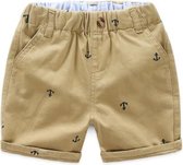 Korte broek jongen / meisje – Shorts – Ankers – Khaki – Leeftijd ca. 1 – 2 jaar