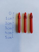 Shaften plastic - rood - 10 sets (30 stuks)- Short