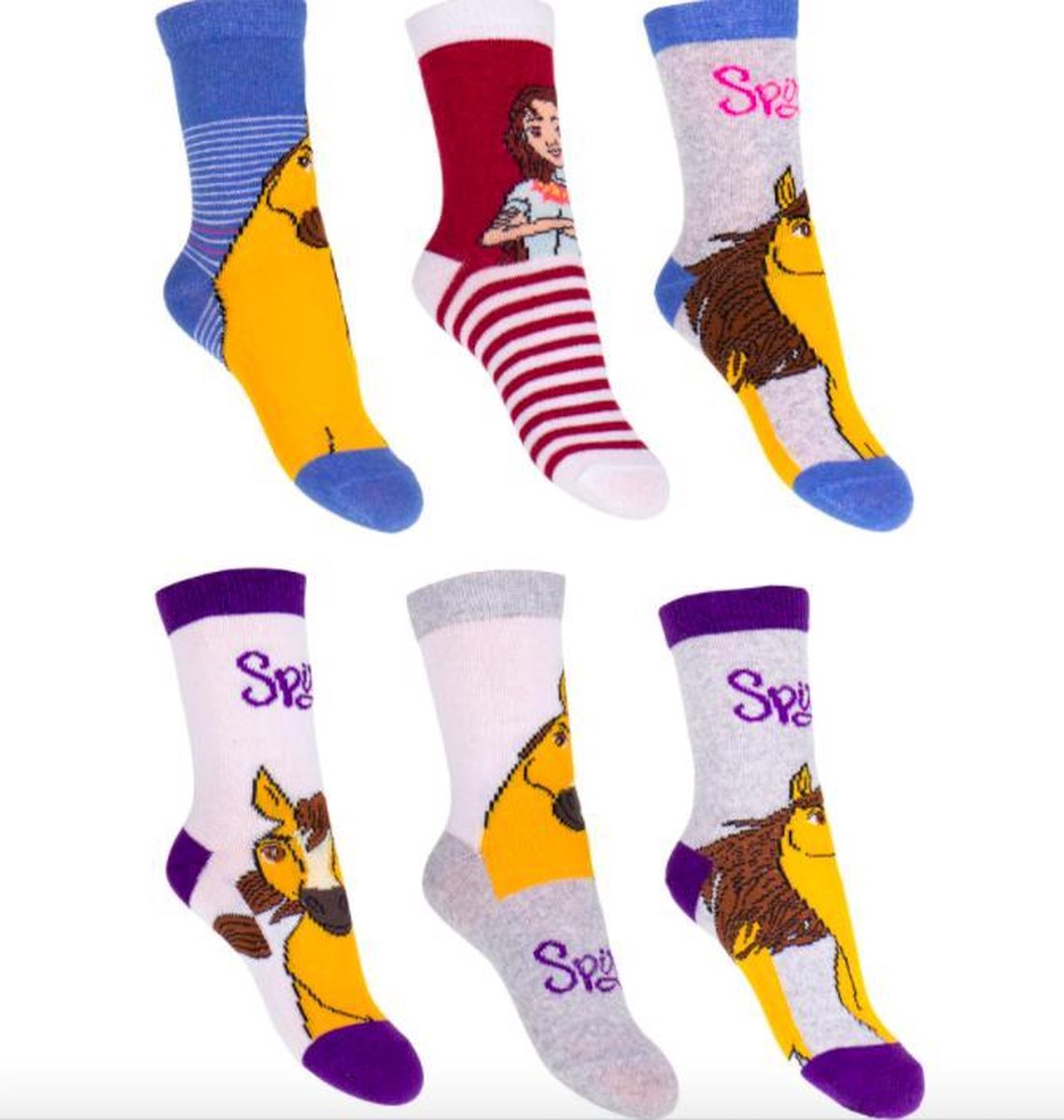 Spirit Riding free sokken - 6 pack - Maat 23 - 26