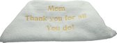 Handdoek moeder goud tekst - wit & eigen naam  - cadeau - Geschenk - Gift - Valentijn - Moederdag - Vaderdag