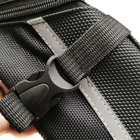 zadel Fietstas - waterdicht - tasje voor onder het zadel - geschikt om Smartphone in op te bergen - T/M 6.2 inch - zwart - reflecterende strips van Merkloos — afbeelding 3