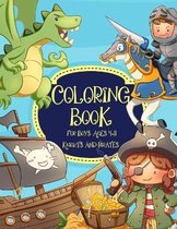 Knights And Pirates Coloring Book for Boys Ages 4-8