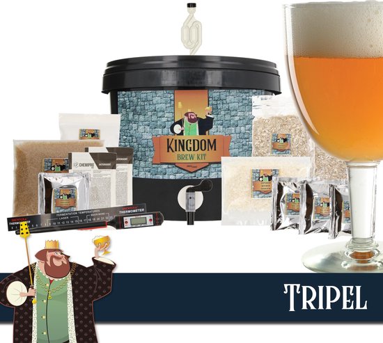 KINGDOM Bierbrouwpakket - Startpakket - Tripel - zelf bier brouwen - starterspakket bier brouwen - bier brouwen pakket - thuis brouwen KINGDOM Bierbrouwpakket - Startpakket - Tripel - zelf bier brouwen - starterspakket bier brouwen - bier brouwen pakket - thuis brouwen