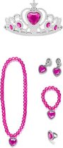 Het Betere Merk - Frozen speelgoed - roze / fuchsia tiara / kroon - juwelen - voor bij je prinsessenjurk